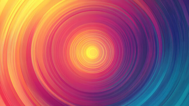 A circular abstract background with a gradient effect, transitioning smoothly from cool to warm colors, creating a visually appealing and harmonious design. Cool Colors. Illustration