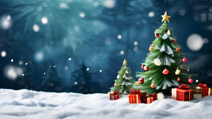 Obraz premium christmas tree in snow