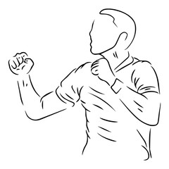 fighting pose people line art illustration