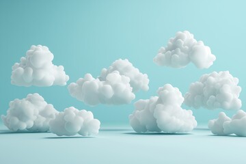 Abstract clouds on light blue background. Surreal. Clean. Banner. Wallpaper