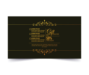 Luxury gold gift voucher template