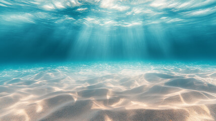 Naklejka premium Tranquil Underwater Scene with Sunlight