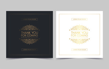 Naklejka premium classic gold thank you wedding card