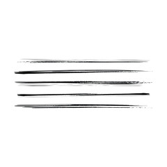 Paint brush strokes elements, freehand artistic water color abstract shape dirty grunge style stroke smear inked lines set design for drawing and background in a vector illustration