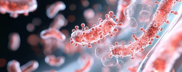 Microscopic image of bacteria in a cluster.