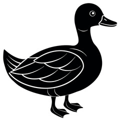      Beautiful duck silhouette vector illustration.
