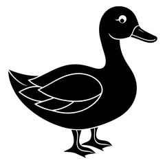       Beautiful duck silhouette vector illustration.
