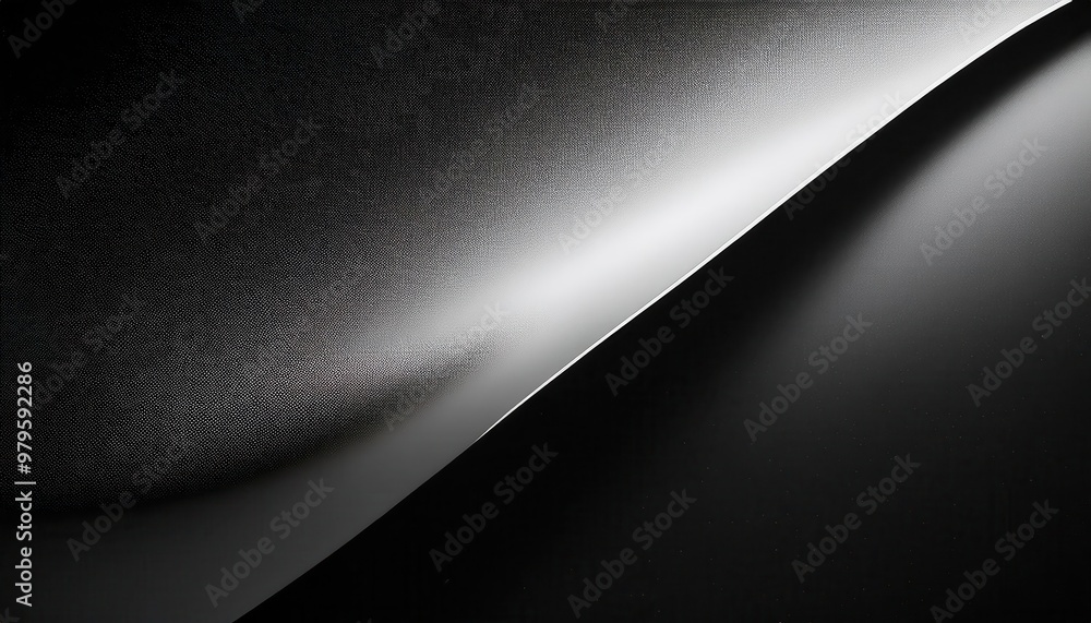 Aufkleber abstract minimalist black and white waves with soft gradients and subtle texture, elegance and flowi