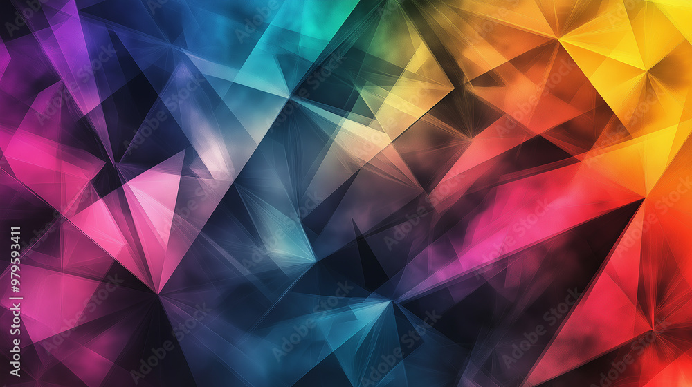 Aufkleber Abstract background showing colorful geometric shapes creating a modern design