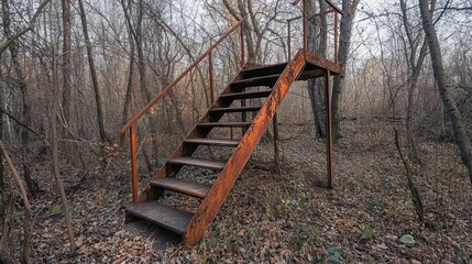 Steep forest staircase, Khabez, Stavropol