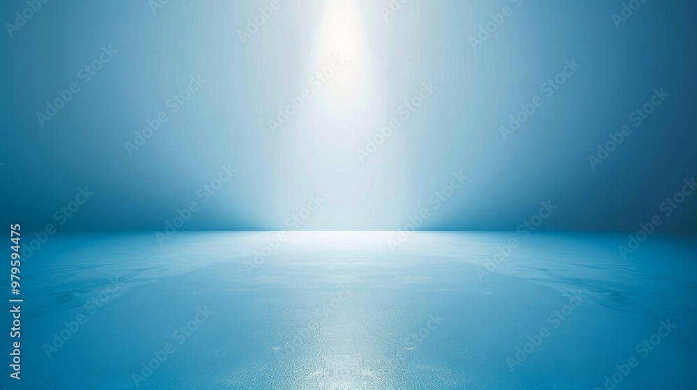 Poster professional studio floor backdrop in gradient blue - ideal for product display