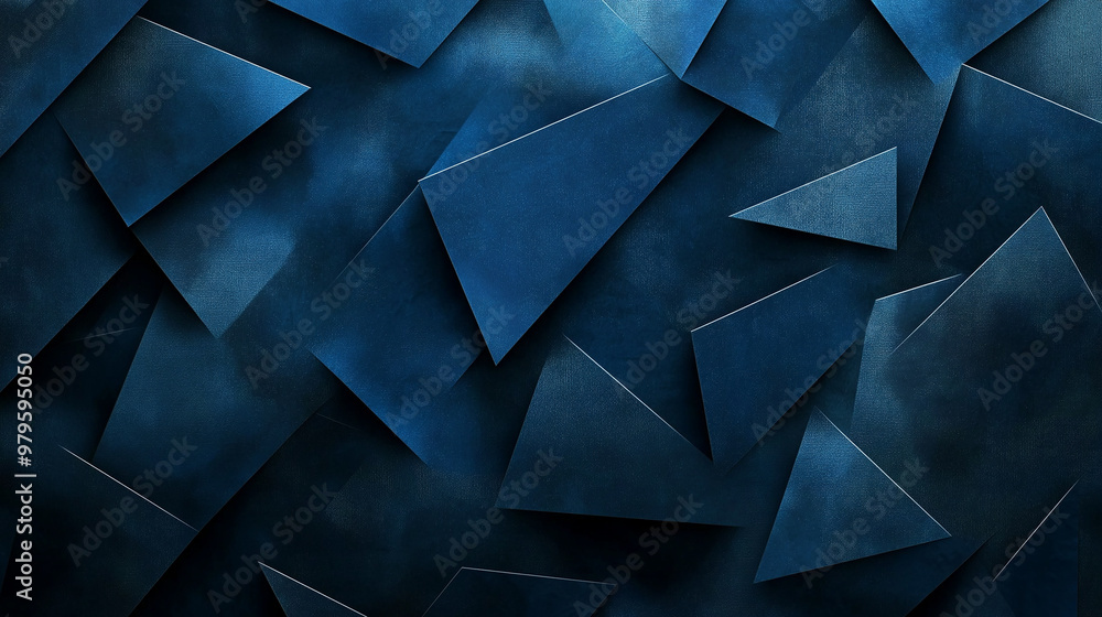 Poster abstract background consisting of dark blue triangles