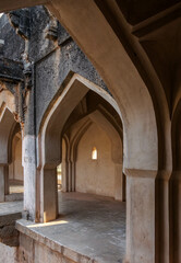 The Royal Bath is an example of exquisite Indo-Islamic architecture in Hampi, India.