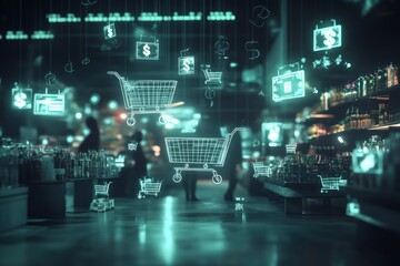 Fototapeta premium The Digital Marketplace, E commerce Growth