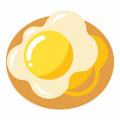 Creative art illustration of Eggs Benedict on a white background.