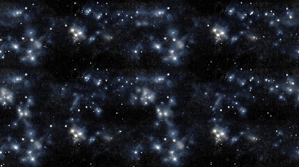 Celestial Night Sky Pattern: Seamless pattern of a celestial night sky with clusters of stars and a subtle hint of the Milky Way, giving a grand and expansive view
