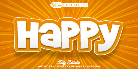 Fototapeta premium Happy Vector Editable Text Effect Template