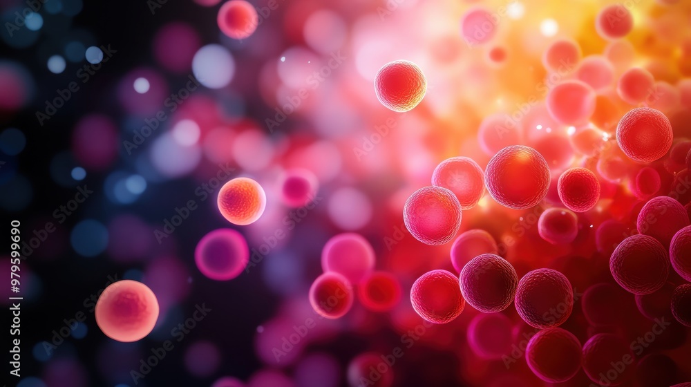 Poster colorful abstract background featuring orbs and light patterns, perfect for creative projects or as 