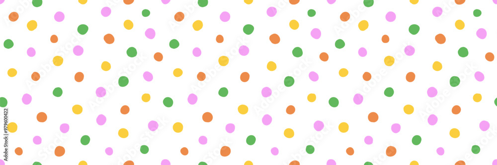 Canvas Prints colorful seamless pattern set of hand drawn polka dots. trendy design with abstract shapes, simple a