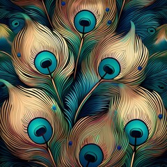 Luxurious Elegant Peacock Feather Pattern