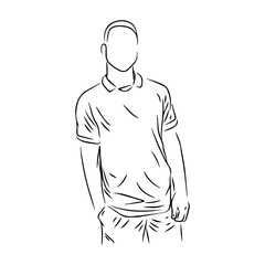 a man posing like a model line art illustration