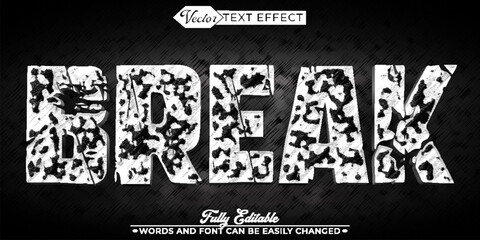 Break Broken Vector Editable Text Effect Template