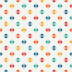 Minimalist pattern. Repeated stylized geometric figures ornament. Modern abstract background. Ornamental wallpaper. Simple digital paper, textile print. Seamless surface design. Vector illustration