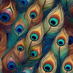 Refined Peacock Feather Motif for Elegant Decor