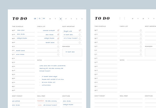To Do List or Planner Layout With Minimal Design
