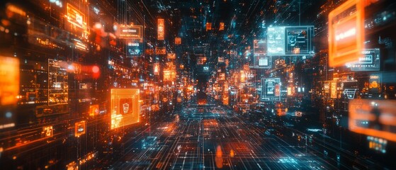 Naklejka premium The Rise of Virtual Stores, E commerce Growth