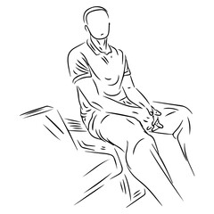 a man posing like a model line art illustration