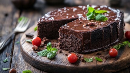 Liver cake, wood