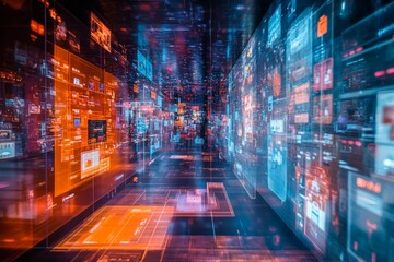 Naklejka premium The Rise of Virtual Stores, E commerce Growth