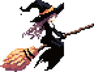 Fototapeta premium Witch riding a broomstick
