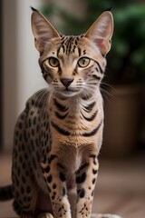 Fototapeta premium a potrait of a Savannah cat