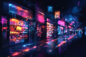 Obraz premium The Rise of Virtual Stores, E commerce Growth