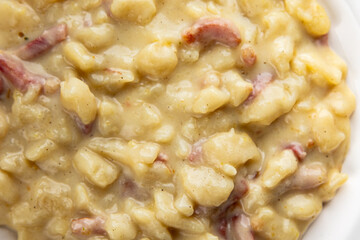 spaetzle egg pasta irregular shape fresh meal food snack on the table copy space food background rustic top view