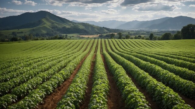 Sunset over serene hillside with colorful sky