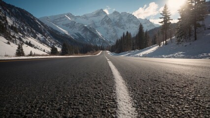 Sunset reflections over a serene mountain lake