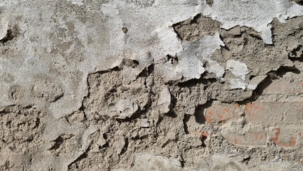 Fototapeta premium Peeling paint on an old wall. Grunge background for design.Selective focus
