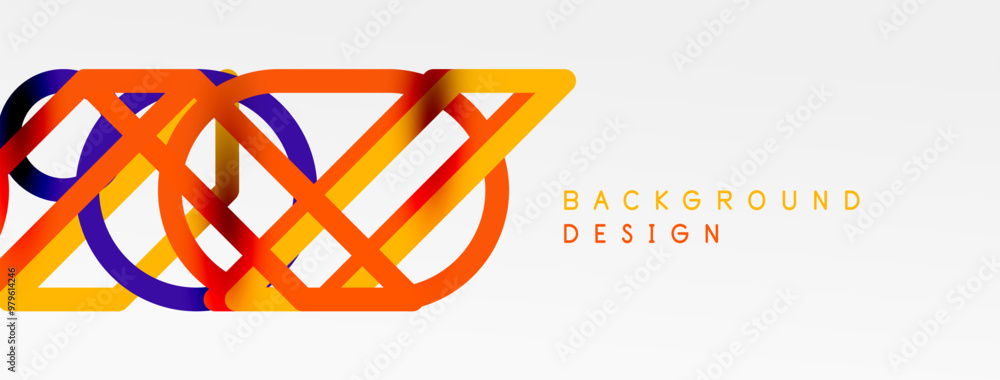 Aufkleber abstract background - colorful circle lines technology or business digital template