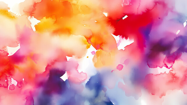 Abstract watercolor background featuring a dynamic interplay of vibrant, complementary colors, creating a sense of energy and excitement. Complementary Colors. Illustration