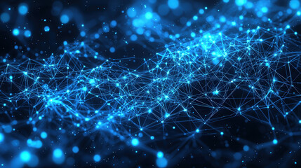 Seamless pattern of digital nodes interconnected, creating mesmerizing visual of technology and innovation. vibrant blue hues evoke sense of depth and connectivity