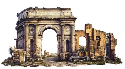 Obraz premium Arch of Constantine in Rome, a historic Roman monument and architectural landmark