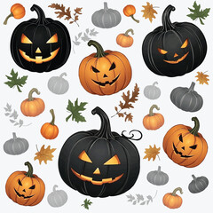 set of pumpkin black theme