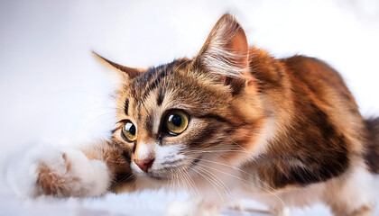 Fototapeta premium happy cat playful pose