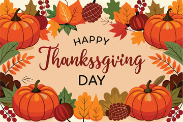 Thanksgiving background with harvest vector style