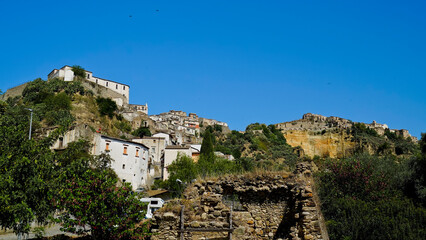 Fototapeta premium Borgo fantasma della Rabatana, quartiere abbandonato della cittadina di Tursi,Matera,Basilicata,Italy