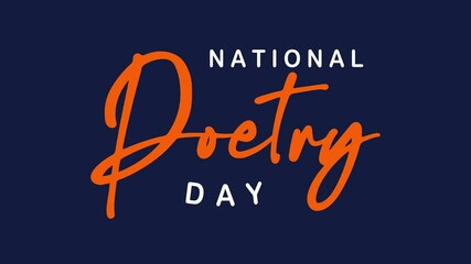 National Poetry Day Text Animation. Great for National Poetry Day Celebrations, for banner, social media feed wallpaper stories.