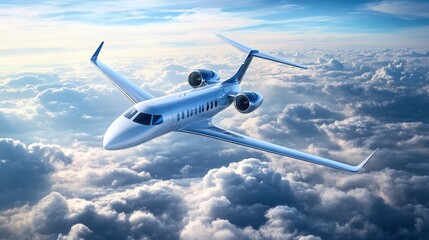 Obraz premium Commercial aviation services promoting sustainability with hybrid-electric planes flying across international routes